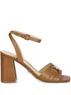 Guess Usa 85mm Grato Block-heel Ankle-strap Sandals In Brown