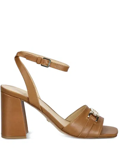 Guess Usa 85mm Grato Block-heel Ankle-strap Sandals In Brown