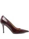 Guess Usa 85mm Prindy Pointed Leather Pumps In Red