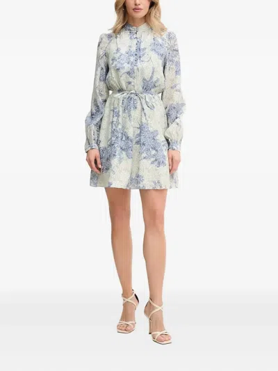 Guess Usa Abiti Floral-print Button-front Mini Dress In Multi