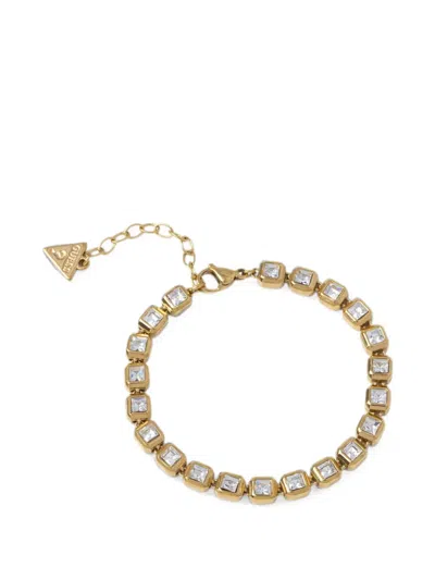 Guess Usa Ace Of Diamonds Crystal-embellished Chain Bracelet In Gold