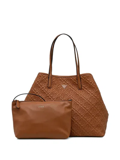 Guess Usa Adelasia Logo-plaque Tote Bag In Brown