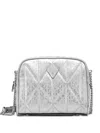 Guess Usa Aldina 4g Quilted Chain-strap Mini Bag In Gray