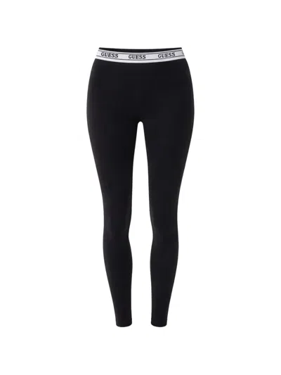 Guess Usa Aline Logo-tape Leggings In Black