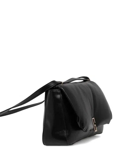 Guess Usa Alizee Flap-detail Shoulder Bag In Black