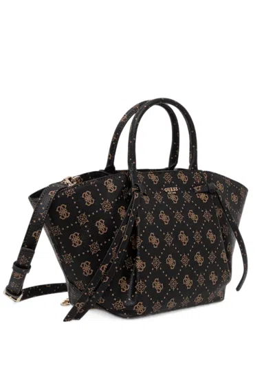 Guess Usa Allegra Monogram-print Tote Bag In Black