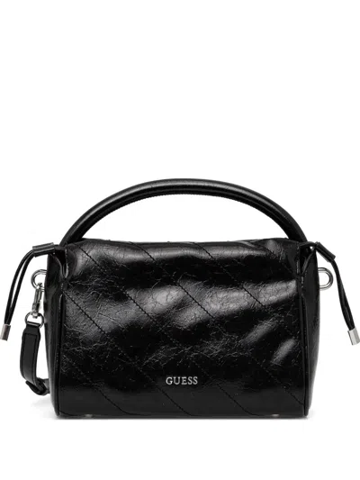 Guess Usa Amys Quilted Top-handle Tote Bag In Black