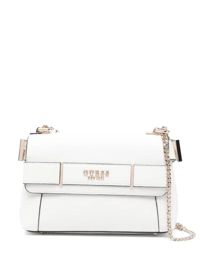 Guess Usa Anadela Shoulder Bag In White