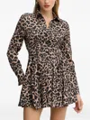 Guess Usa Animal-print Mini Dress In Brown