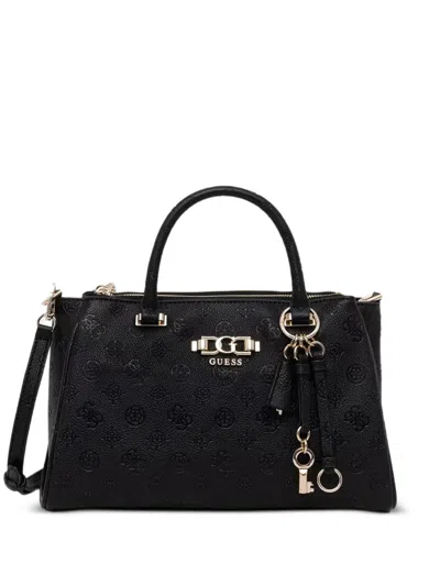 Guess Usa Anise Logo-embossed Tote Bag In Black