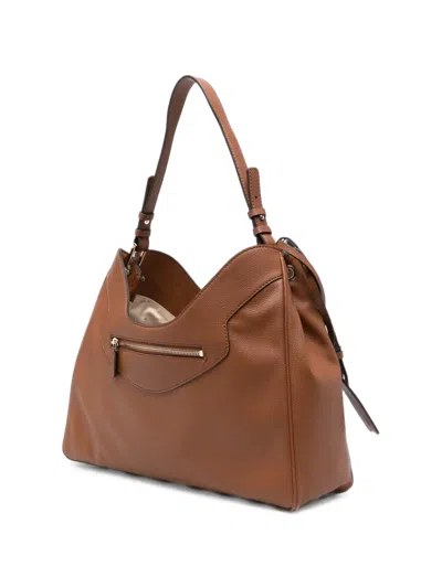 Guess Usa Antonia Grained Leather Shoulder Bag In White