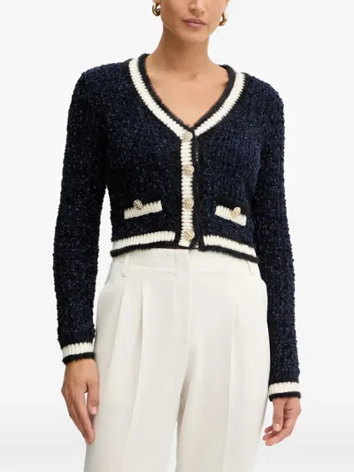 Guess Usa Aomori V-neck Button Cardigan In Blue