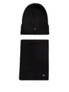 Guess Usa Appliqué Beanie Scarf Set In Black