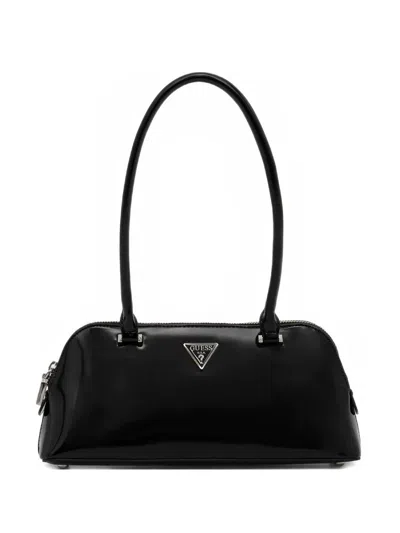 Guess Usa Arnela Logo-plaque Shoulder Bag In Black