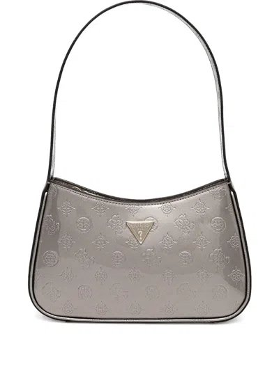 Guess Usa Arnela Monogram-debossed Shoulder Bag In Gray