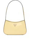Guess Usa Arnela Triangle-logo Shoulder Bag In Yellow