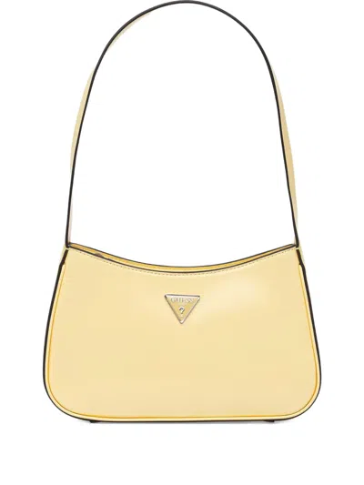 Guess Usa Arnela Triangle-logo Shoulder Bag In Yellow