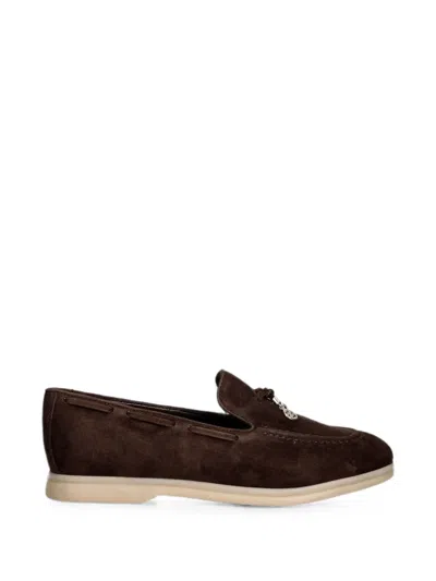 Guess Usa Aryanai Suede Loafers In Brown