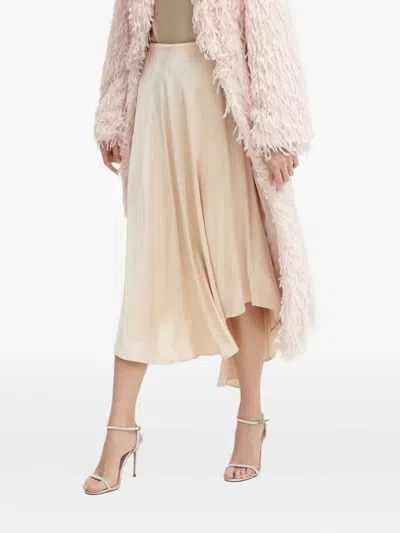 Guess Usa Asymmetric Satin Midi Skirt In Neutral