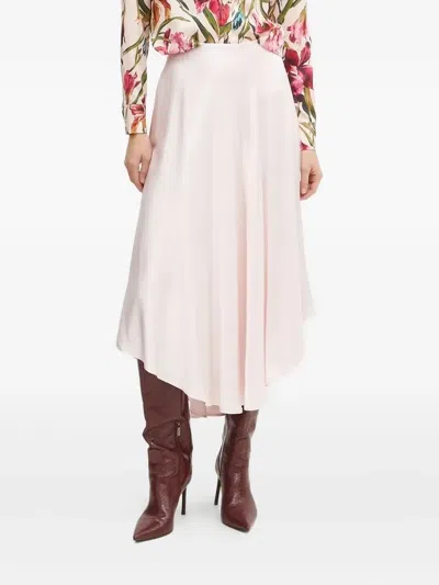 Guess Usa Asymmetric Satin Skirt In Pink