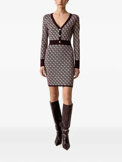 Guess Usa Aubrey Monogram-pattern Mini Dress In Multi