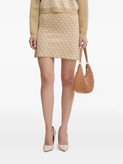 Guess Usa Aubrey ウールミニスカート In Brown