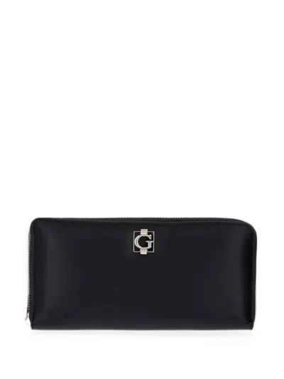 Guess Usa Audrey Logo-detail Wallet In Black