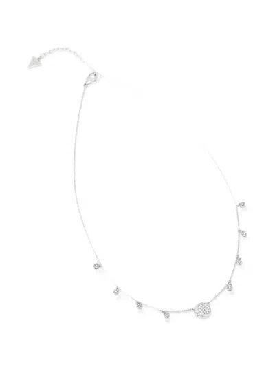Guess Usa Aurora Crystal-embellished Charm Necklace In Orange