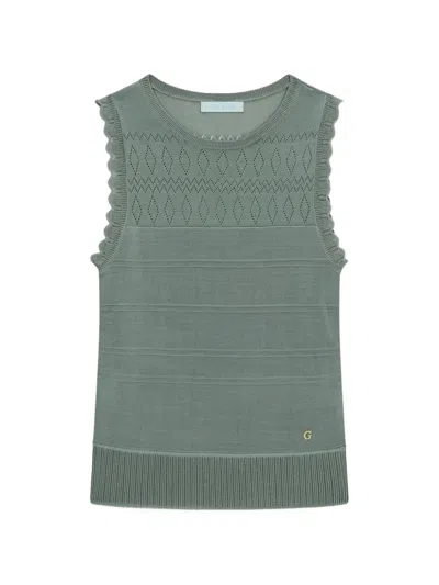 Guess Usa Avery Tank Top Sweater In Green