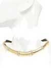Guess Usa Bamboo-design Crystal Necklace In Gold