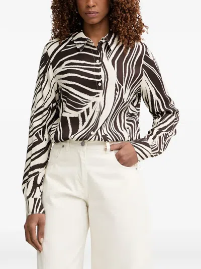Guess Usa Bastienne Zebra-print Long-sleeve Shirt In Multi