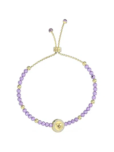 Guess Usa Beaded Heart-charm Bracelet In Multi