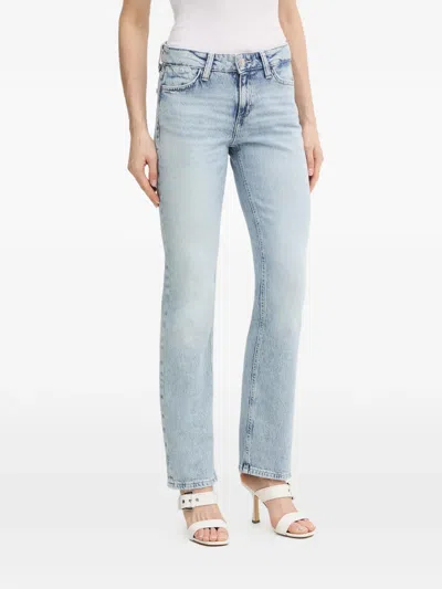 Guess Usa Beaded-pocket Jeans In Blue