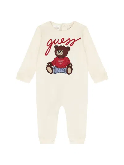 Guess Usa Bear-print Babygrow In Neutral