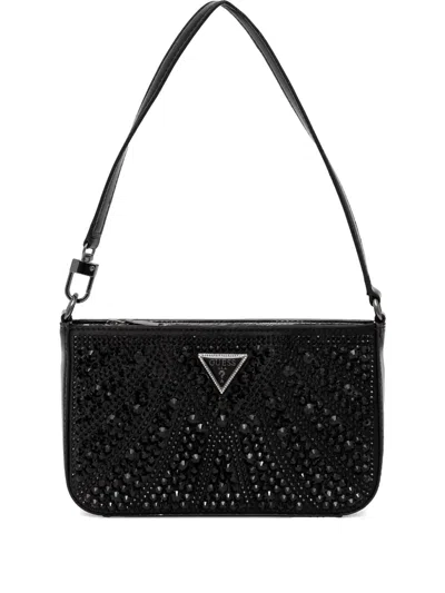 Guess Usa Beauvoir Rhinestone-embellished Tote Bag In Black