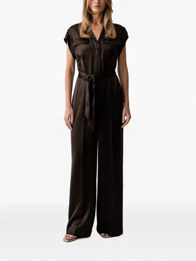Guess Usa Belted Cap-sleeve Jumpsuit In Animal Print