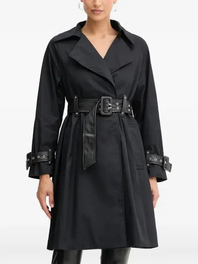 Guess Usa Belted Coat In Black