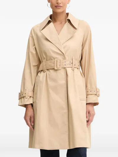 Guess Usa Belted Cuff-detail Trench & Raincoat In Neutral