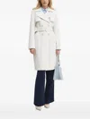 Guess Usa Belted Double-breasted Trench Coat In White