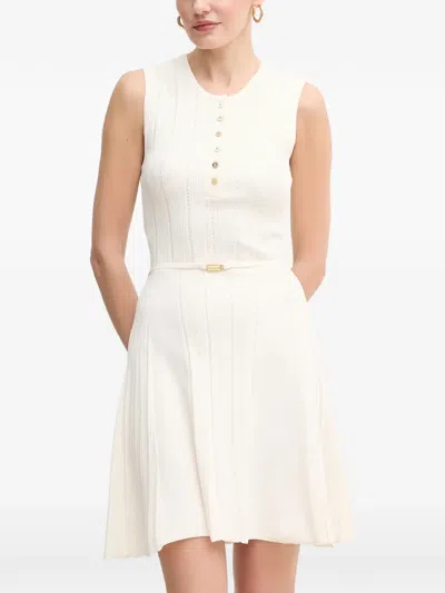 Guess Usa Belted Knitted Dress In Neutral