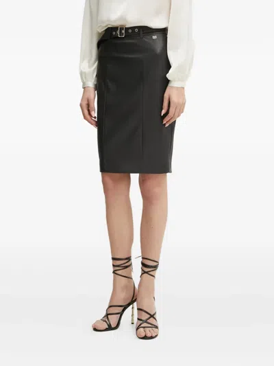 Guess Usa Belted Pencil Midi Skirt In Black