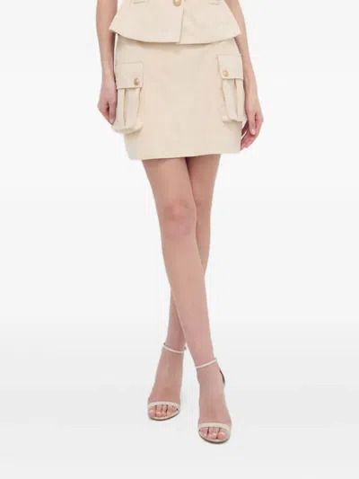 Guess Usa Belted Pocket Mini Skirt In Neutral