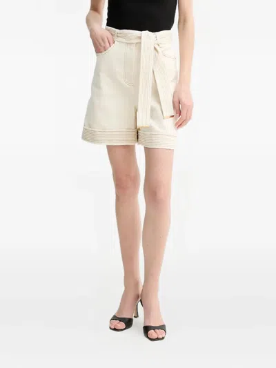 Guess Usa Belted Shorts In White