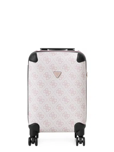 Guess Usa Berta Monogram-print Logo-plaque Suitcase In White