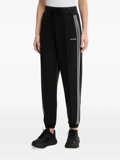 Guess Usa Berthe Elasticated-waistband Track Pants In Black