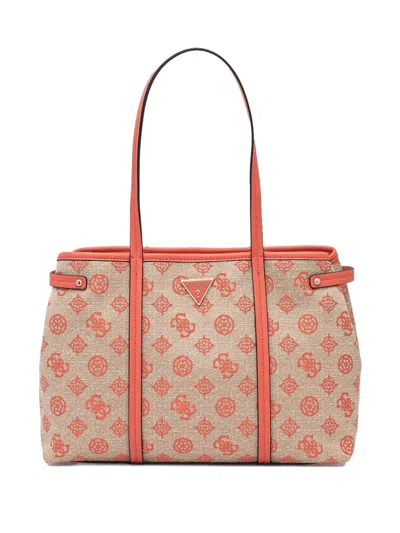 Guess Usa Beyza Logo-print Tote Bag In Pink