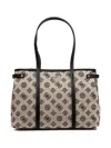 Guess Usa Monogram Canvas Tote Bag