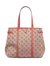 Guess Usa Monogram Canvas Tote Bag