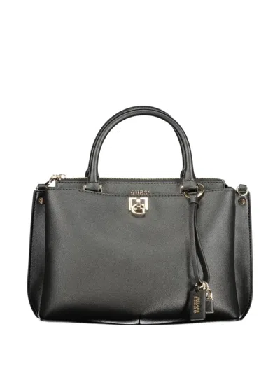 Guess Usa Bianca Girlfriend Logo-plaque Tote Bag In Black
