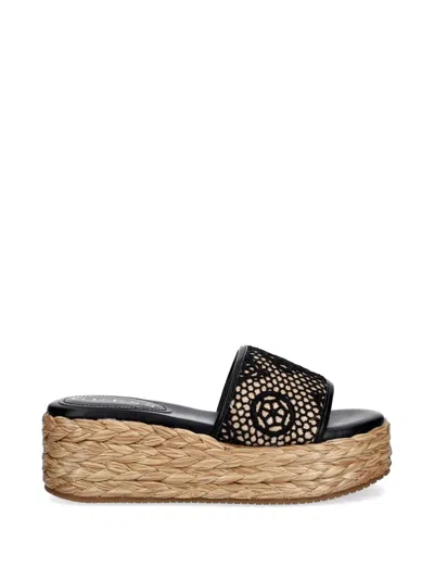 Guess Usa Binata Logo-embroidered Sandals In Multi